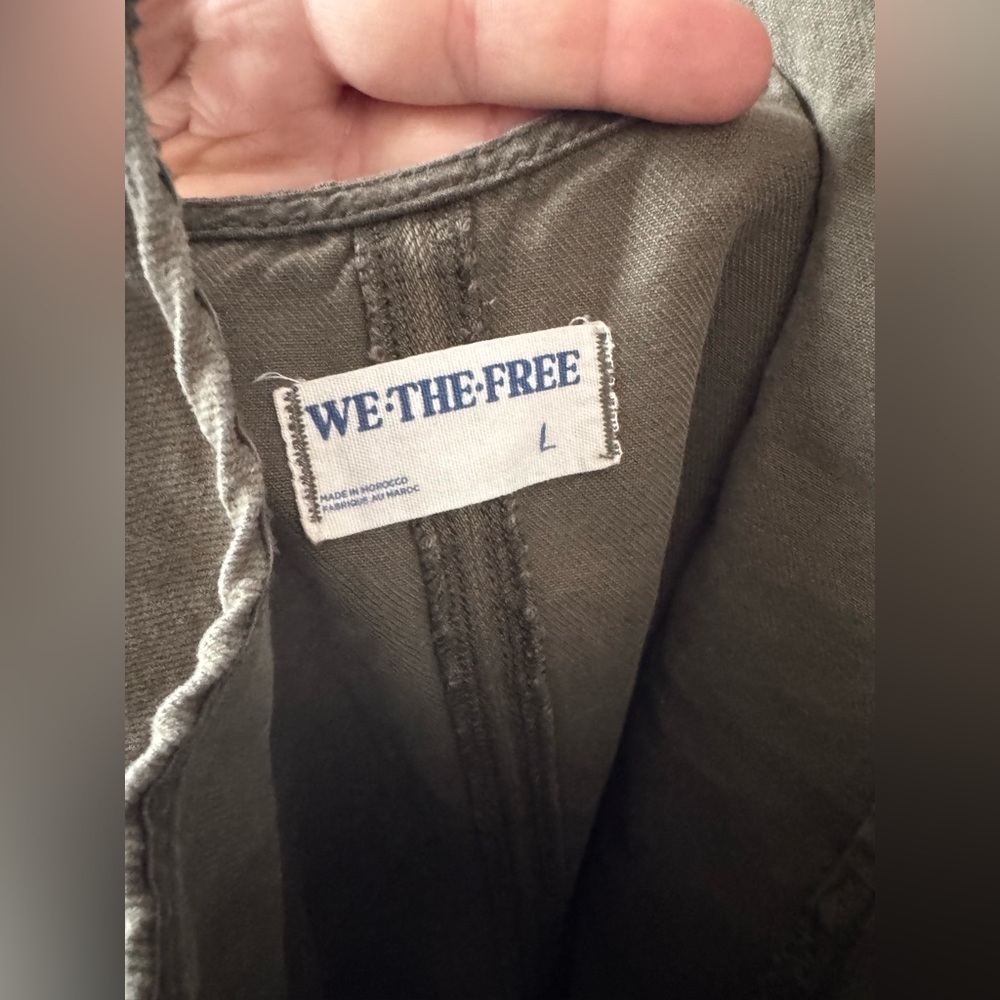 We The Free Olive Canvas Short Overalls - Picture 3 of 4